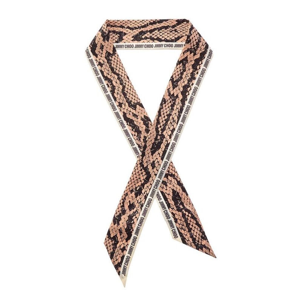 Jimmy Choo Logo Silk Scarf, Pink